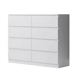 8 Drawer Chest Of Drawers Modern Bedroom Furniture Matt White - thumbnail 1