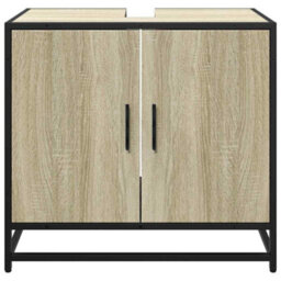 Berkfield Bathroom Sink Cabinet Sonoma Oak 65X33X60 Cm Engineered Wood - thumbnail 5