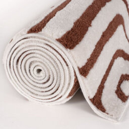 The Rugs Loft Terra And Ivory Curved Line Living Room Area Rug And Runners Soft Pile - thumbnail 8