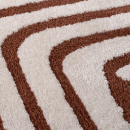 The Rugs Loft Terra And Ivory Curved Line Living Room Area Rug And Runners Soft Pile - thumbnail 5