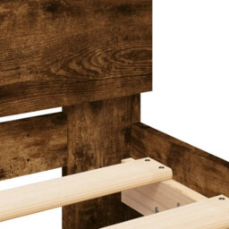 Berkfield Bed Frame Without Mattress With Headboard Smoked Oak 75X190 Cm Small Single - thumbnail 8