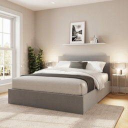 Gfw End Lift Ottoman Bed 135Cm Velvet Charcoal Grey Double - thumbnail 2