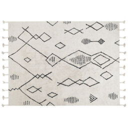 Beliani Rug Kebir Off-White 160 X 230 Cm Cotton - thumbnail 1