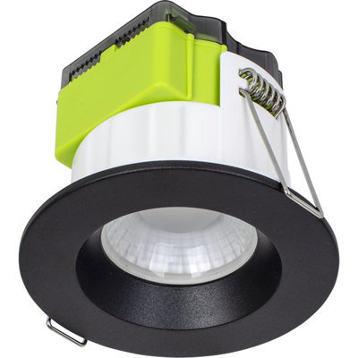 Luceco Ftype Mk2 Matt Black Fixed Led Fire-Rated Warm White Downlight 6W Ip65 - image 1