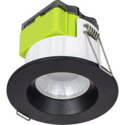 Luceco Ftype Mk2 Matt Black Fixed Led Fire-Rated Warm White Downlight 6W Ip65 - thumbnail 1