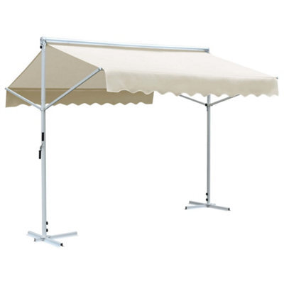 Walplus Free Standing Awning Garden Sun Shade Canopy Gazebo For Back Door, Porch, Patio 3X3 M Cream - image 1