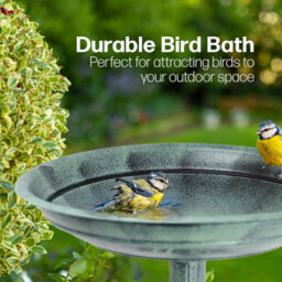 Divchi Bird Bath For Garden Freestanding  Feeder Bowl Pedestal Birdbath Outdoors Patio Yard & Lawn Décor Light Green Classic Bird Bath - thumbnail 3