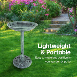 Divchi Bird Bath For Garden Freestanding  Feeder Bowl Pedestal Birdbath Outdoors Patio Yard & Lawn Décor Light Green Classic Bird Bath - thumbnail 4