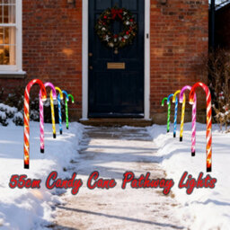 Shatchi 45 Led Outdoor Multicolour Candy Cane Lights - Pack Of 2 (10 Canes), Battery Operated, 8 Modes - thumbnail 4