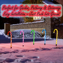 Shatchi 45 Led Outdoor Multicolour Candy Cane Lights - Pack Of 2 (10 Canes), Battery Operated, 8 Modes - thumbnail 5