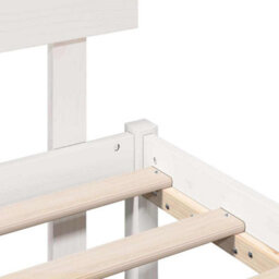 Berkfield Bed Frame With Headboard White 160X200 Cm Solid Wood Pine - thumbnail 9