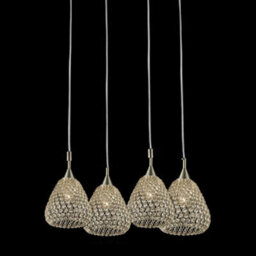 Luminosa Lighting Luminosa Simone 4 Light Antique Brass Ceiling Square Pendant Cluster Pendant Ceiling Light - thumbnail 2