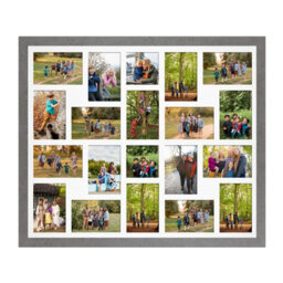 AK Frames 80X70Cm Marble Grey Modern Multi Photo Frame With White Mount - Holds 20 Apertures (18X) 6X4, (2X) 4X4 Photos
