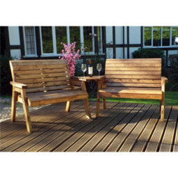 Marlborough Traditional Twin Bench Set Angled With 2 X Bench Cushion Grey, 2 X Scatter Cushion Grey & 2 X Standard Covers - thumbnail 3