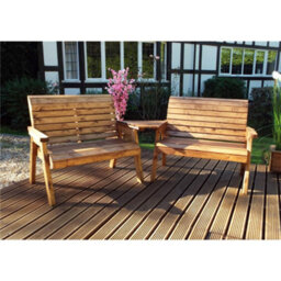 Marlborough Traditional Twin Bench Set Angled With 2 X Bench Cushion Grey, 2 X Scatter Cushion Grey & 2 X Standard Covers - thumbnail 2