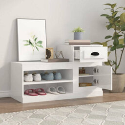 Walplus Shoe Cabinet High Gloss White 100X42X60 Cm Engineered Wood - thumbnail 3