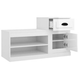 Walplus Shoe Cabinet High Gloss White 100X42X60 Cm Engineered Wood - thumbnail 8
