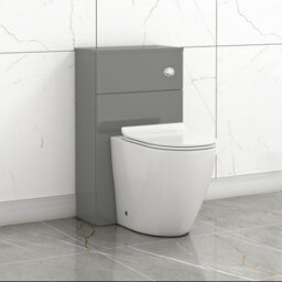 Royal Bathrooms Grey Gloss 500mm Wc Toilet Unit With Short Projection Rimless Btw Pan