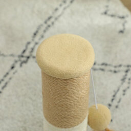 Pawhut Cat Scratching Post With Jute Sisal Rope Toy Ball, 47Cm, Tall Brown - thumbnail 9