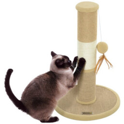 Pawhut Cat Scratching Post With Jute Sisal Rope Toy Ball, 47Cm, Tall Brown - thumbnail 2