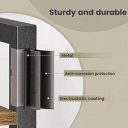 Ledrem 5-Tier Storage Shelf, Freestanding Bookcase For Home Office, Living Room, Industrial, Brown And Black - thumbnail 9