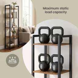 Ledrem 5-Tier Storage Shelf, Freestanding Bookcase For Home Office, Living Room, Industrial, Brown And Black - thumbnail 8