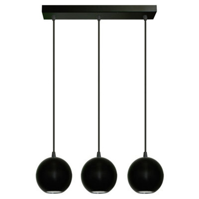 Luminosa Lighting Luminosa Midway Straight Bar Pendant Ceiling Light Black 40Cm