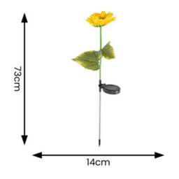 Valuelights 2 Pack Solar Powered Yellow Sunflower Outdoor Spike Lights Garden Stake Lamp - thumbnail 5