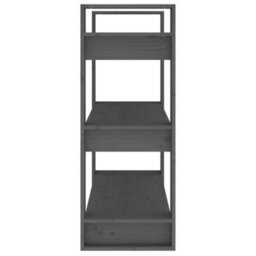 Berkfield Book Cabinet/room Divider Grey 80X35X91 Cm Solid Wood Pine - thumbnail 6