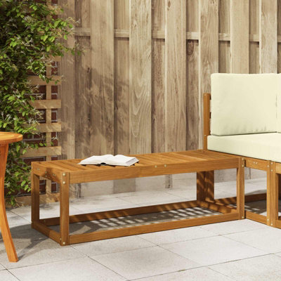 Walplus Outdoor Stool Bench Natural 115 X 43 X 37 Cm Solid Acacia Wood - image 1