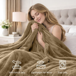 Pamposh Flannel Fleece King Size Throw Blankets Microfiber Solid Blankets For Bed And Couch Ultrasoft Plush Fleece Blanket - thumbnail 3