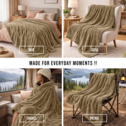 Pamposh Flannel Fleece King Size Throw Blankets Microfiber Solid Blankets For Bed And Couch Ultrasoft Plush Fleece Blanket - thumbnail 7