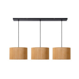 Lucide Magius Scandinavian Bar Pendant Light - 3Xe27 - Light Wood - thumbnail 3