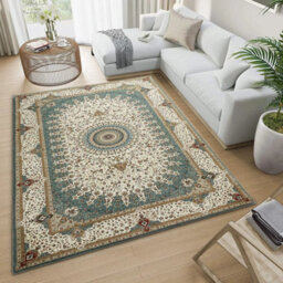 Ameha Willow Teal Cashmere Rugs Extra Large Area Non Slip Rug Livingroom Bedroom Carpet 200 X 290 Cm - thumbnail 6