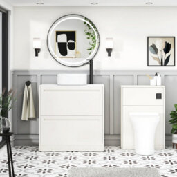 Royal Bathrooms Royal Bathroom Elmore 800mm Classic White Freestanding Countertop Bathroom Vanity Unit 2 Drawer With Elena Basin - thumbnail 5