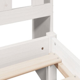 Berkfield Bookcase Bed Without Mattress White 135X190 Cm Double Solid Wood Pine - thumbnail 9