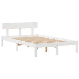 Berkfield Bookcase Bed Without Mattress White 135X190 Cm Double Solid Wood Pine - thumbnail 5