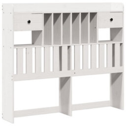 Berkfield Bookcase Bed Without Mattress White 135X190 Cm Double Solid Wood Pine - thumbnail 6