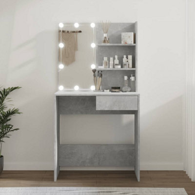 Walplus Dressing Table With Led Concrete Grey 74.5X40X141 Cm - image 1