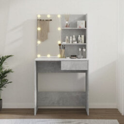 Walplus Dressing Table With Led Concrete Grey 74.5X40X141 Cm - thumbnail 4