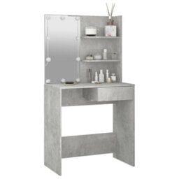 Walplus Dressing Table With Led Concrete Grey 74.5X40X141 Cm - thumbnail 3