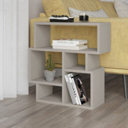 Decortie Karma Modern 5-Compartment Side End Table Living Room Sandstone H 60.5Cm - thumbnail 5