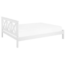 Beliani Bed Pine Wood Tannay 180 X 200 Cm (Eu Super King) White - thumbnail 5