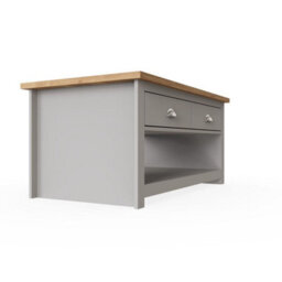 Timber Art Design Lisbon Light Grey Living Room 2 Drawer Coffee Table  Storage Furniture - thumbnail 9