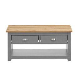 Timber Art Design Lisbon Light Grey Living Room 2 Drawer Coffee Table  Storage Furniture - thumbnail 1