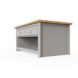 Timber Art Design Lisbon Light Grey Living Room 2 Drawer Coffee Table  Storage Furniture - thumbnail 7