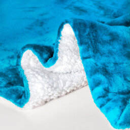 Ehc Warm & Soft Sherpa Flannel Fleece Microfiber Blanket, Double Bed, Turquoise - 150 Cm X 200 Cm - thumbnail 6