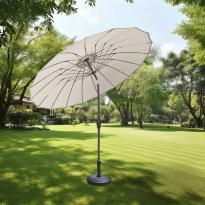 Sundaze 2.7M Cream Garden Fiberglass Rib Parasol Umbrella With Crank Tilt Mechanism Outdoor Patio - image 1