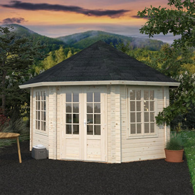 Palmako Palmako Hanna Pavilion Summer House - 4.2M Diameter - 44mm Wall Logs Double Glazed - image 1
