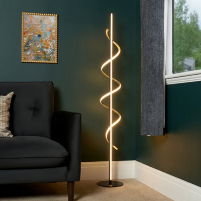 Inlight Hadston Spiral Matt Black Led Floor Lamp - image 1